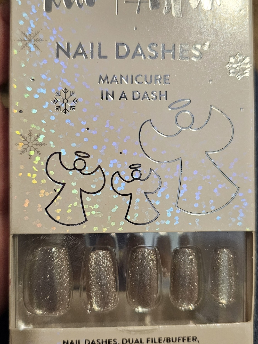 Nail Dashes Silver Shimmer Press-On Nails